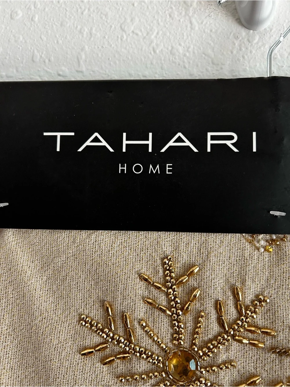 Tahari Gold Beaded Table Runner Glam Christmas Holiday NYE Party 16